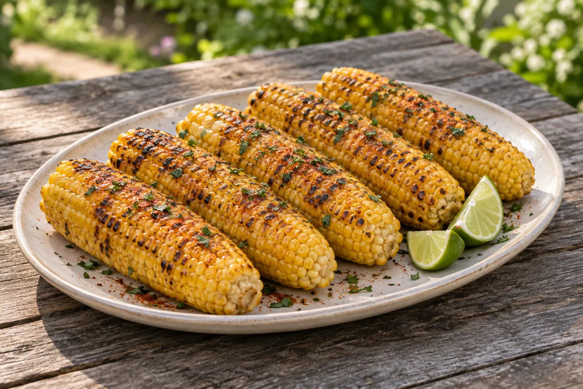 Serving of Grilled Corn with Lime Butter